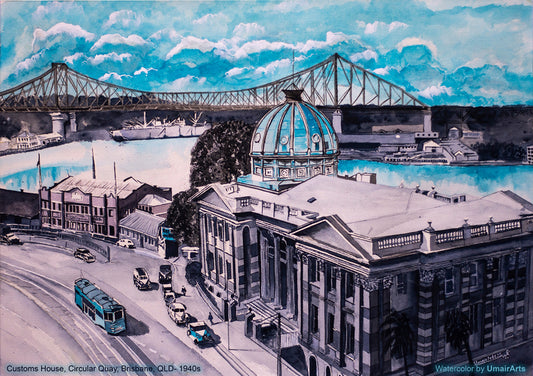 Customs House Circular Quay Brisbane QLD 1940s