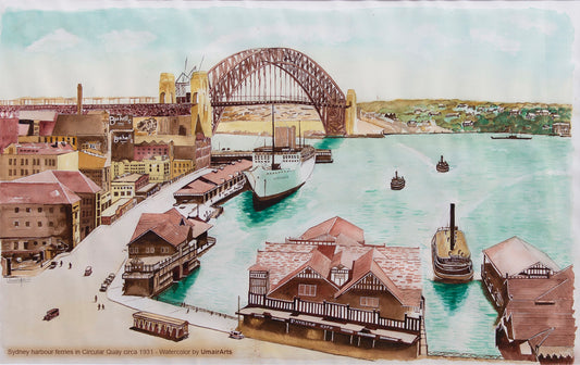 Sydney harbour and Circular Quay circa 1931